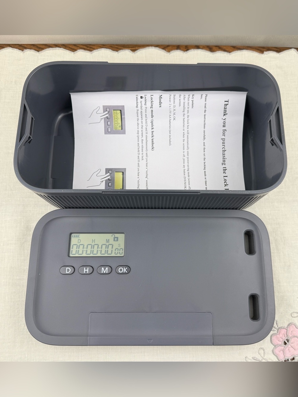 Timed Phone Safe Lock Box Digital Timer Focus Box Tested Working - Picture 3 of 4